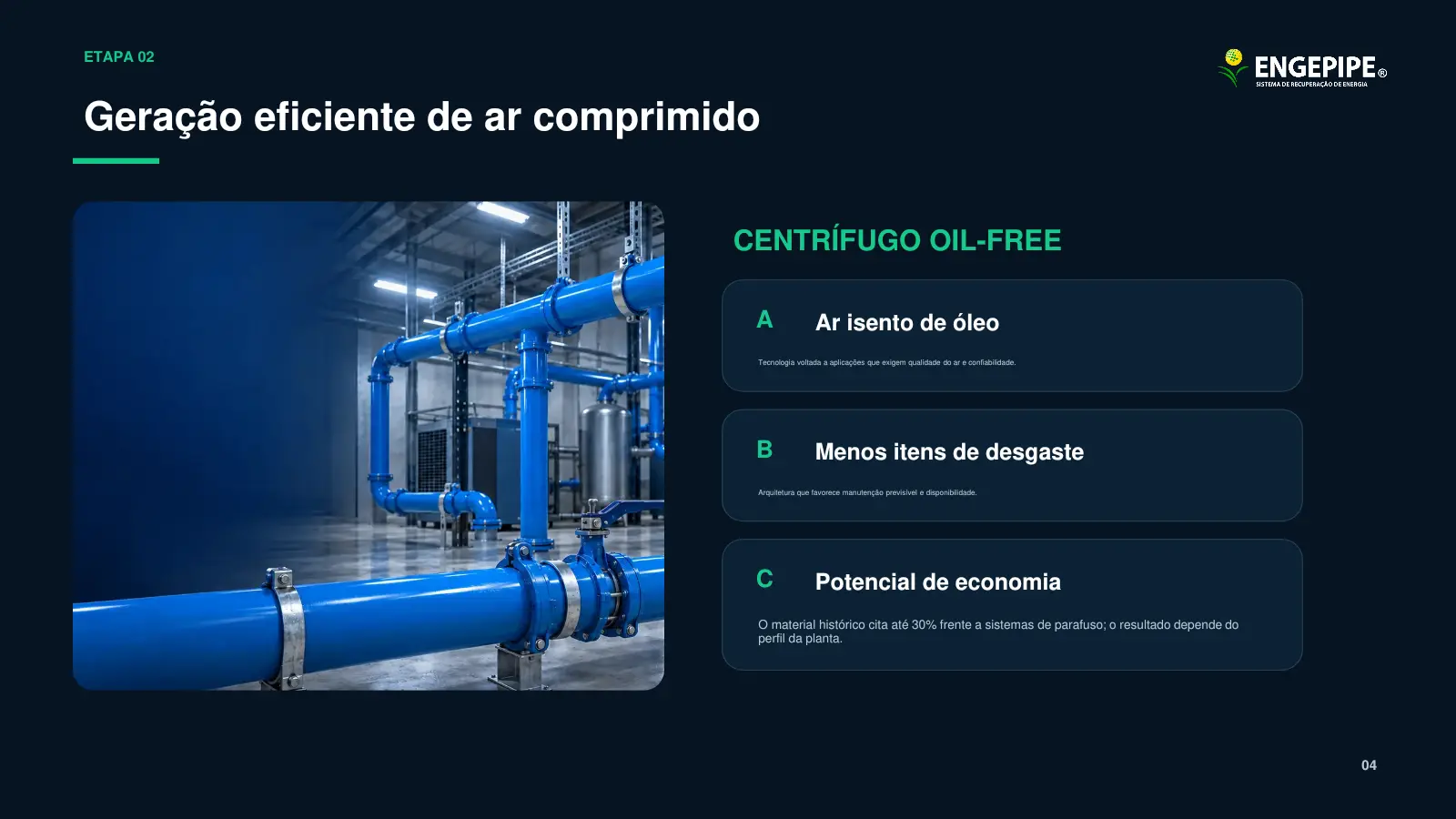 Geração eficiente de ar comprimido — slide 4 de 8